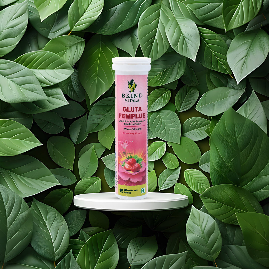 Bkind Vitals Gluta FemPlus Effervescent Tablets – Skin Brightening & Hormonal Balance for Women